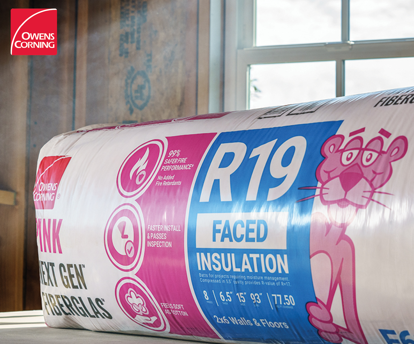 Installing Pink Next Gen Fiberglass R13 Insulation 